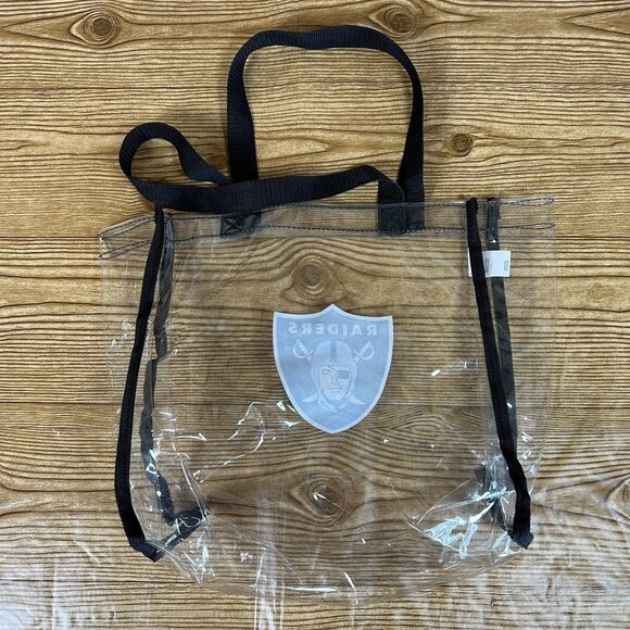 NFL Raiders Clear Messenger Tote Bag Two Lanyards And Two Wristbands NFL Lot - Picture 3 of 16